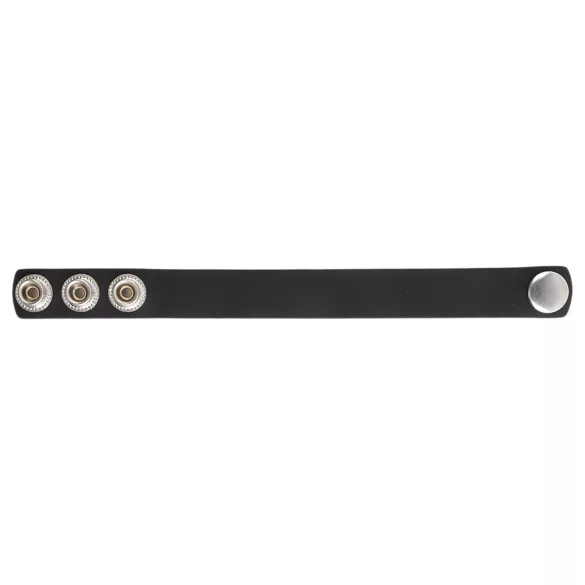 Pulselock Forge - justerbar silikonpenisring med tryckknapp (svart) - 200 mm