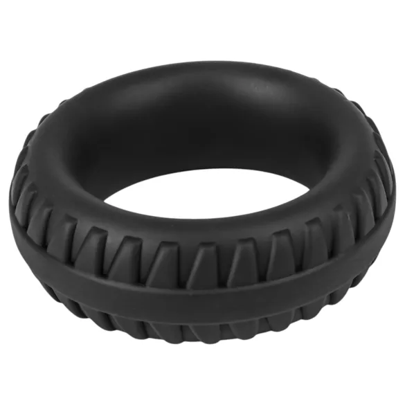Pulselock Forge - silikonpenisring med däckmönster (svart) - 35 mm