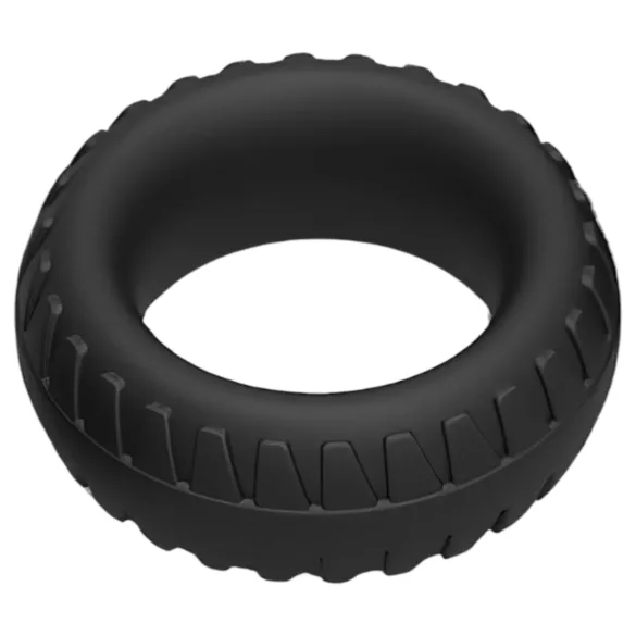 Pulselock Forge - silikonpenisring med däckmönster (svart) - 30 mm