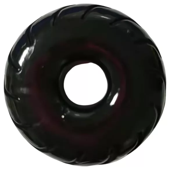 Pulselock Forge - svart hjulmönstrad penisring i TPE (19 mm)
