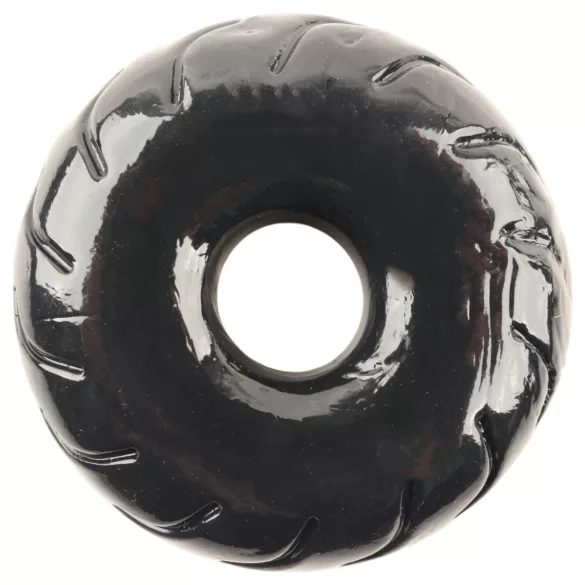 Pulselock Forge - svart hjulmönstrad penisring i TPE (19 mm)