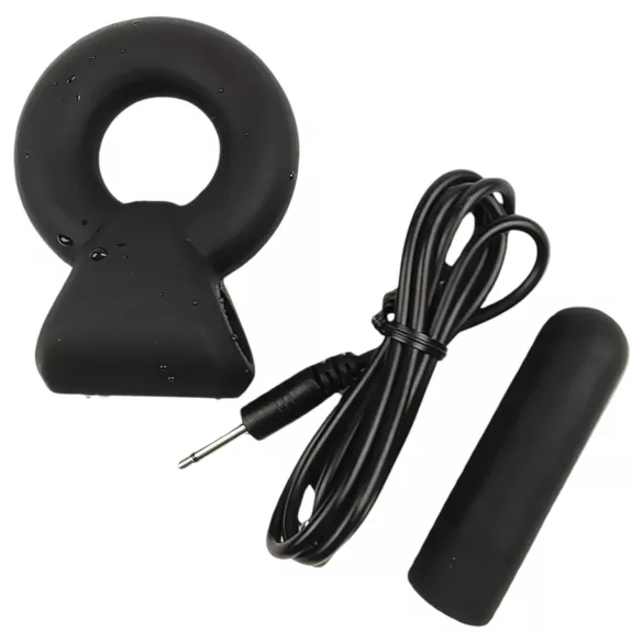 Pulselock Vantr - uppladdningsbar vibrerande penis- och pungring (svart) - 25 mm
