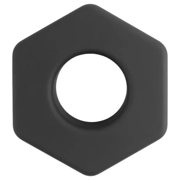 Pulselock Forge - penisring i silikon med mutterform (svart) - 22 mm