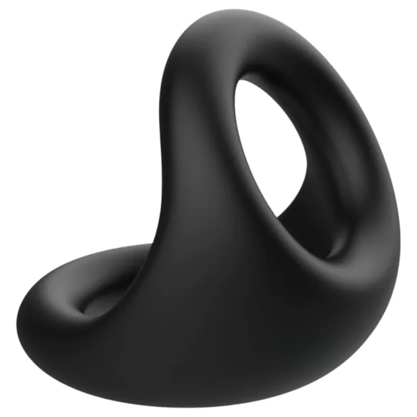 Pulselock Taur - konturrad penis- och testikelring (svart)