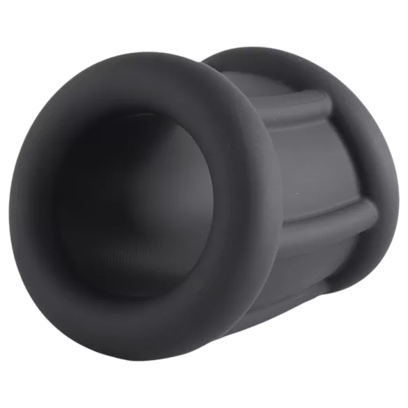 Pulselock Cocktura - räfflad penisring i silikon (svart) - 30 mm