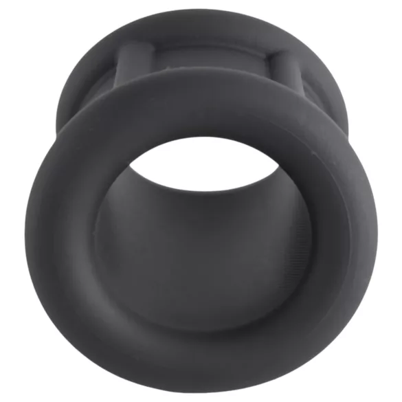 Pulselock Cocktura - räfflad penisring i silikon (svart) - 30 mm