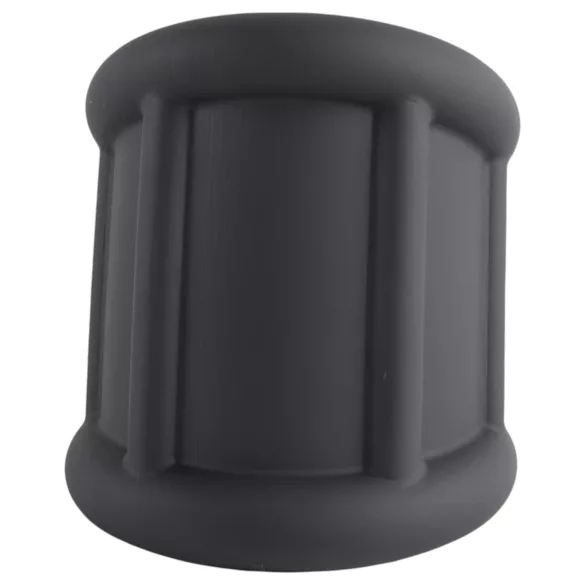 Pulselock Cocktura - räfflad penisring i silikon (svart) - 30 mm