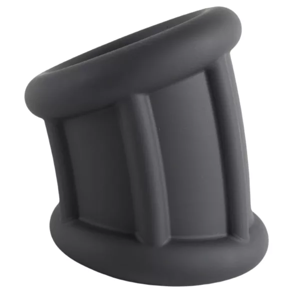 Pulselock Cocktura - räfflad penisring i silikon (svart) - 30 mm