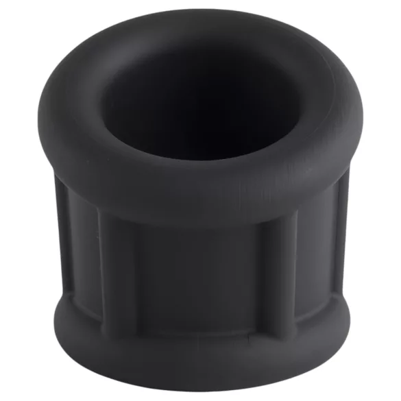 Pulselock Cocktura - räfflad penisring i silikon (svart) - 30 mm