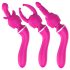 Ensamhet 2-i-1 - Massörer & G-punktvibrator med 3 tillbehör (rosa)