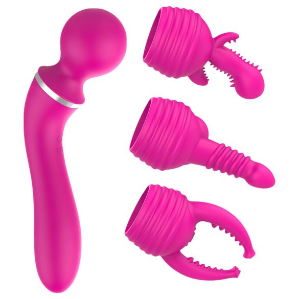 Lonely 2in1 - vibrator och g-punktmassagerare - 3 tillbehör - rosa