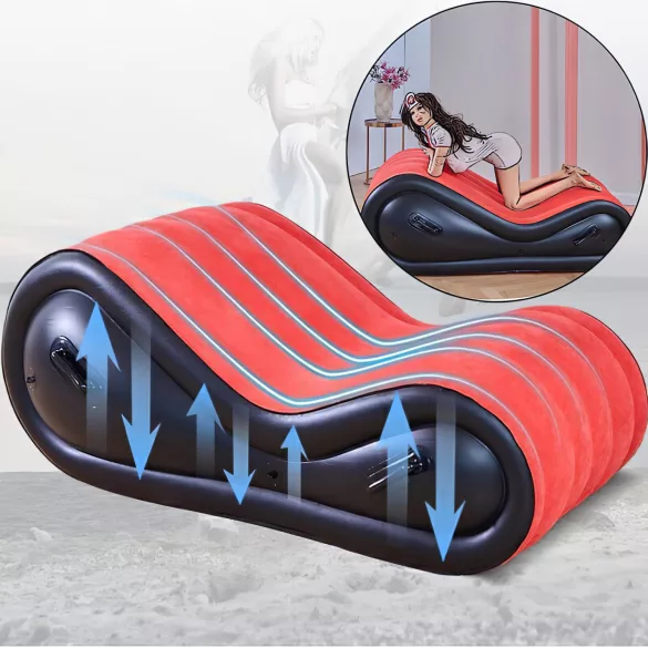 Desirel Magic Pillow - Uppblåsbar BDSM-sexmöbel - med handbojor (röd)