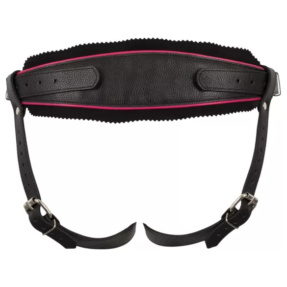 ZADO - svart lädersele för påsättlig dildo BDSM (S-L)