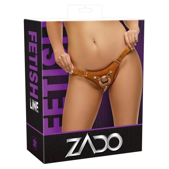 ZADO - läderunderdel för strap-on - brun - L/XL