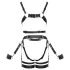 ZADO - flerdelat läderharness-set med manschett - svart - L/XL