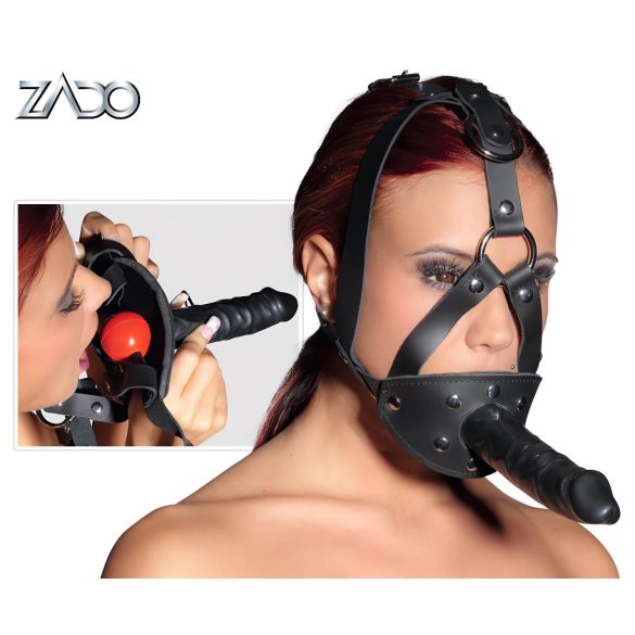 ZADO - Svart lädersele med dildo