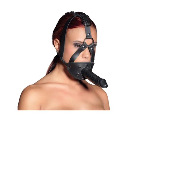 ZADO - bondageutrustning med dildo - läder - svart