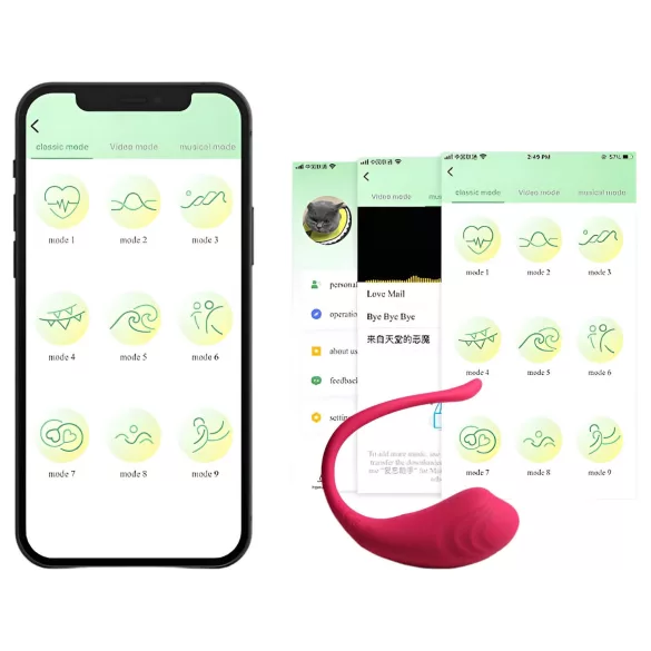Funny Me - vibratorägg med appstyrning - uppladdningsbar - rosa