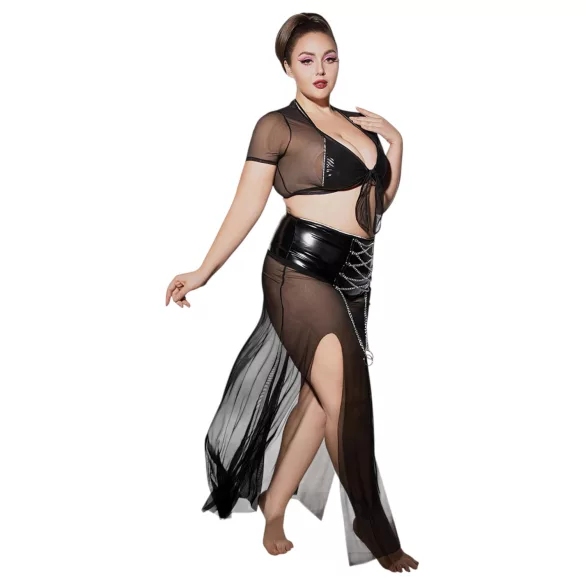 JSY 065 - svart babydoll‑set (XL-2XL)