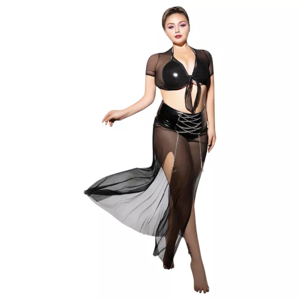 JSY 065 - svart babydoll‑set (XL-2XL)
