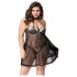 JSY 066 - svart babydoll‑set (XL-2XL)