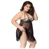 JSY 066 - svart babydoll‑set (XL-2XL)