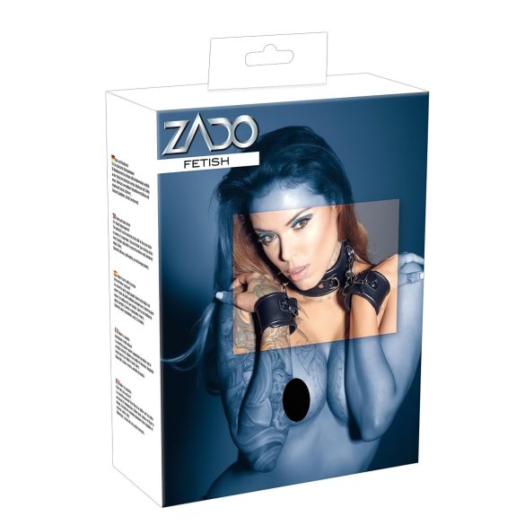 ZADO - Läderhalsband med bojor (svart)