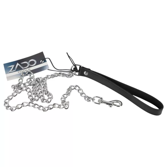 ZADO - metall BDSM-koppel för halsband (silver)