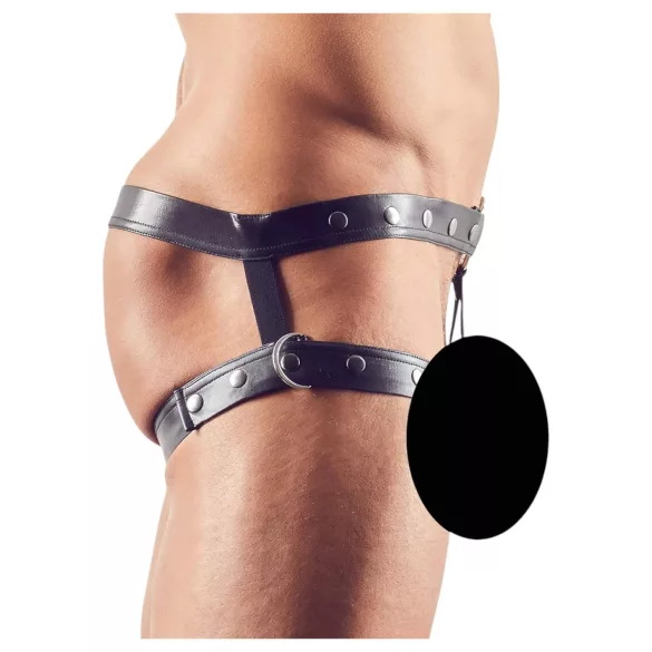 Svenjoyment - harnes med penisring - svart - M/L