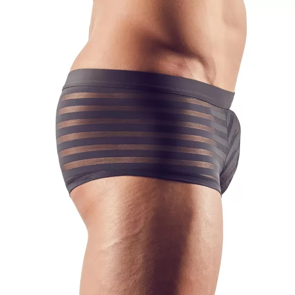 Svenjoyment - Genomskinliga, randiga boxershorts (svarta) - M
