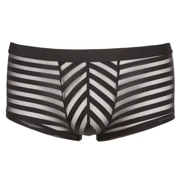Svenjoyment - Genomskinliga, randiga boxershorts (svarta) - M