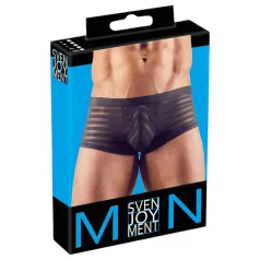   Svenjoyment - Genomskinliga, randiga boxershorts (svarta) - L