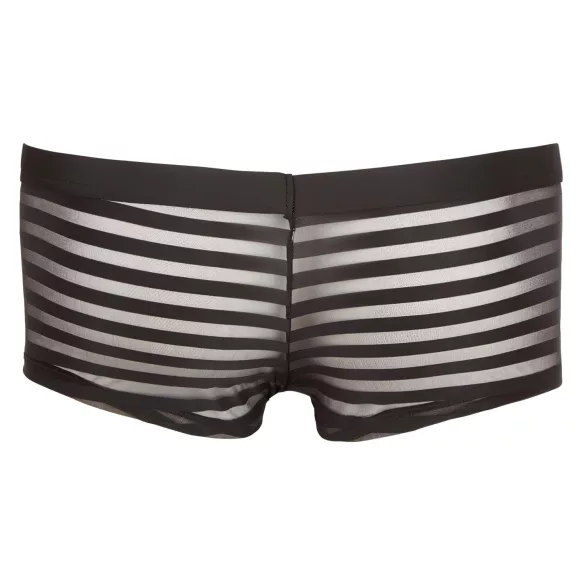 Svenjoyment - Genomskinliga, randiga boxershorts (svarta) - XL