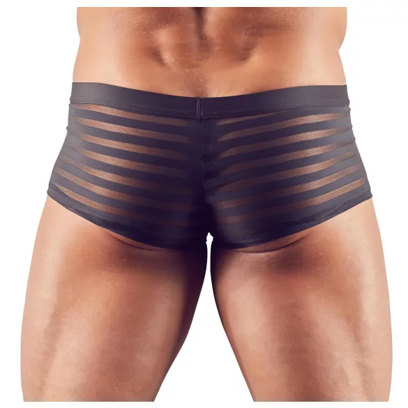Svenjoyment - Genomskinliga, randiga boxershorts (svarta) - XL