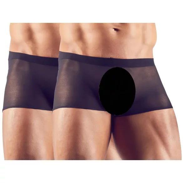 Svenjoyment - 2-delat svart genomskinligt boxerset (S-L)