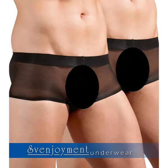 Svenjoyment - 2-delat svart genomskinligt boxerset (S-L)