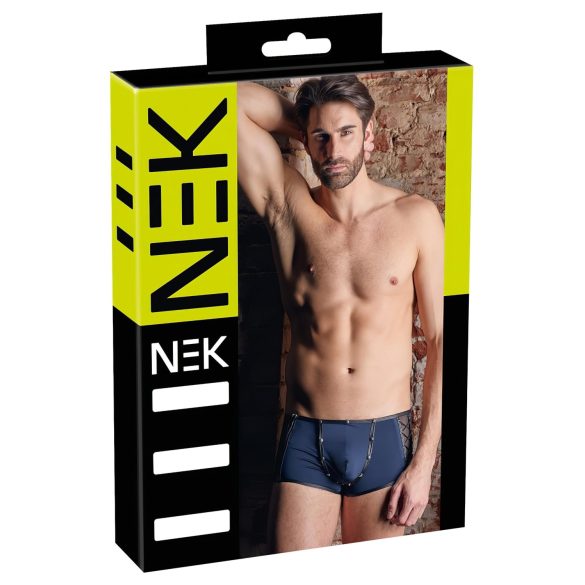 NEK - svart boxershorts med snörning och nätinslag (blå) - M