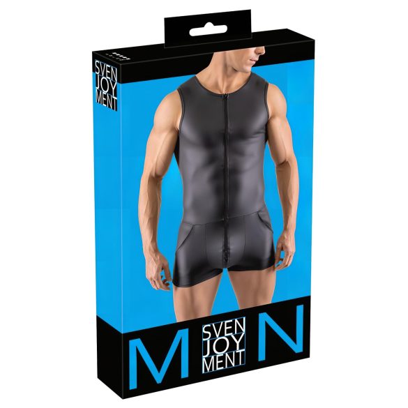 Svenjoyment - ärmlös kort overall för män (svart) - M