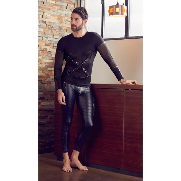 NEK - Svart långärmad herrtröja med korsdesign