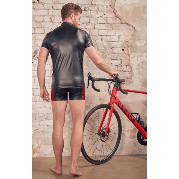 NEK - herrtröja med röd insats och dragkedja - svart - L