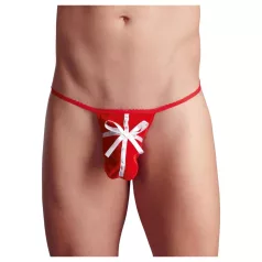 Present julröd tanga för män (S-L)