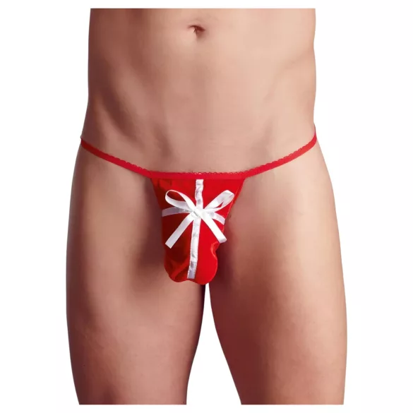 Present julröd tanga för män (S-L)