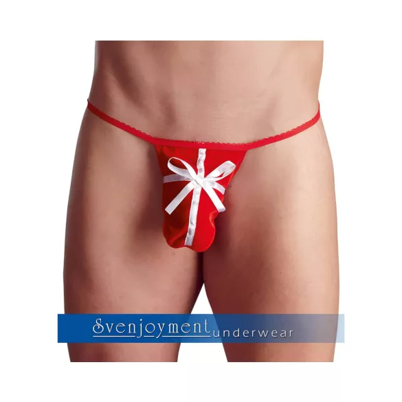 Present julröd tanga för män (S-L)