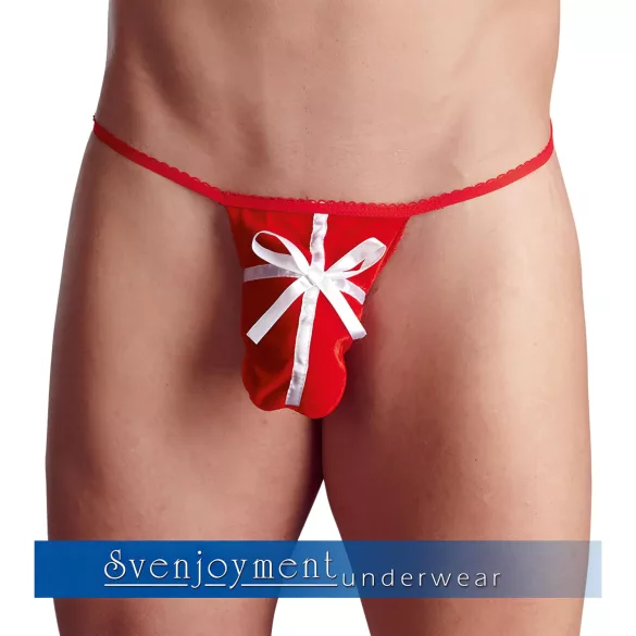 Present julröd tanga för män (S-L)