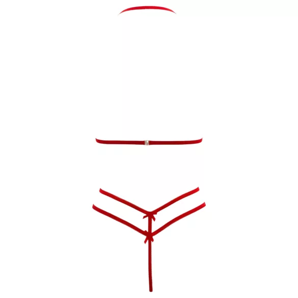 Cottelli - öppet spets-bh set - röd - L