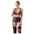 Cottelli Plus Size - Spetstrosor i tre delar (svart)