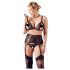 Cottelli Plus Size - Spetstrosor i tre delar (svart)