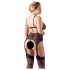 Cottelli Plus Size - Spetstrosor i tre delar (svart)