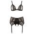 Cottelli Plus Size - Spetstrosor i tre delar (svart)