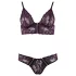 Cottelli - bh-set med spets och blommönster - lila - XL